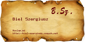 Biel Szergiusz névjegykártya
